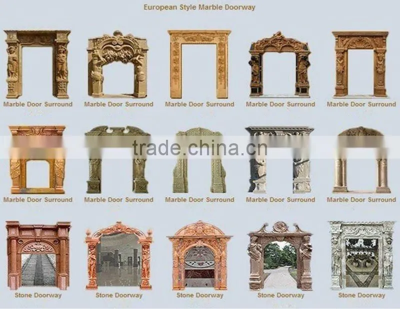 Hand Carved Marble Decorative Door Frame with Girl Statue