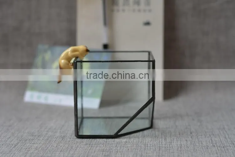 Indoor decorative plant geometric glass errarium for plant holder