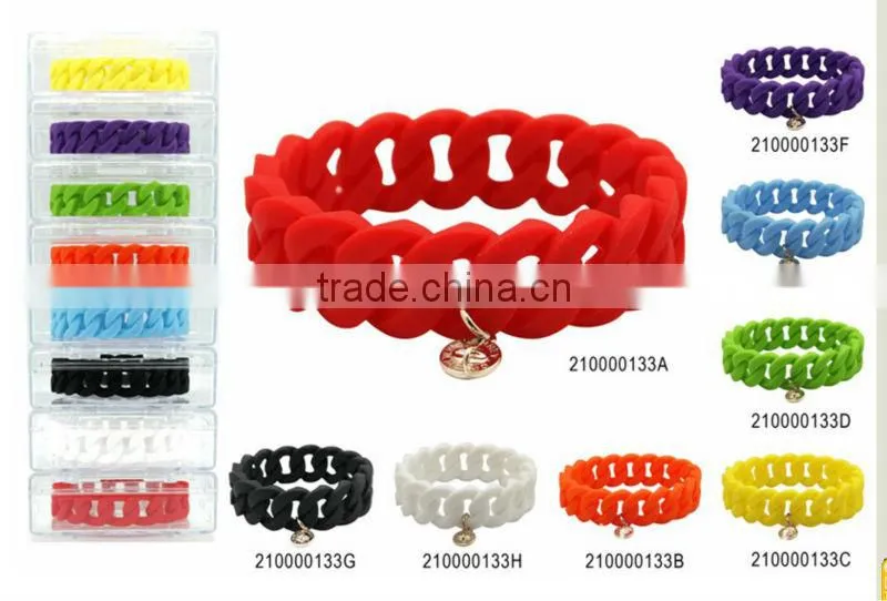 Customized Design silicone twist beaded bracelet