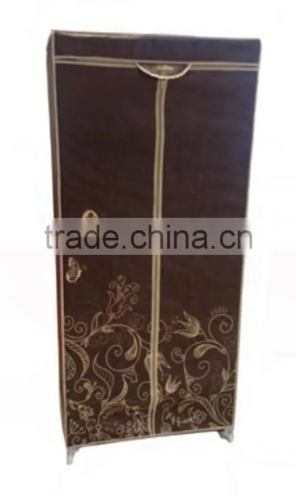 Store More Non Woven Dark Brown Printing Storage Wardrobe with Zipper