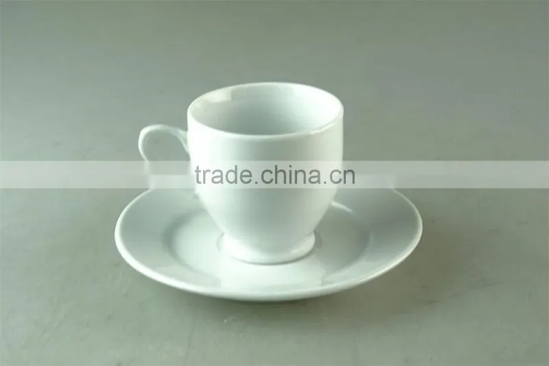 wholesale white 200ml ceramic porcelain coffee cup and saucer