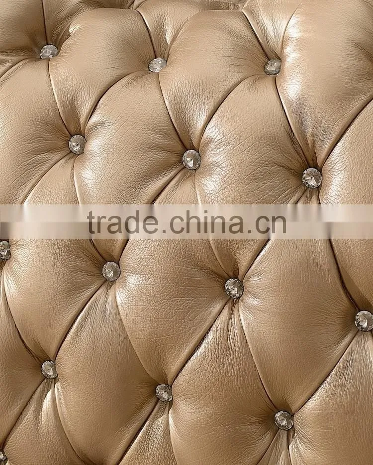 SF017 master king size cow leather sofa with stainless steel legs
