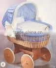 handmade wicker doll pram baby sleeping with handles