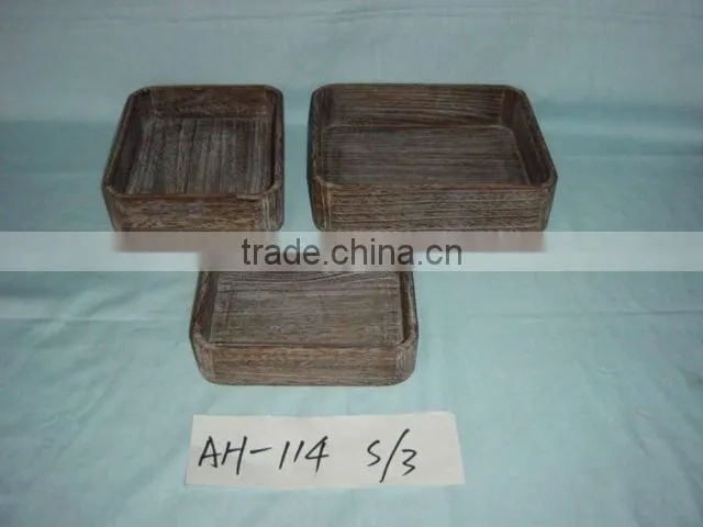 multifunctional handmade flat base wooden tray