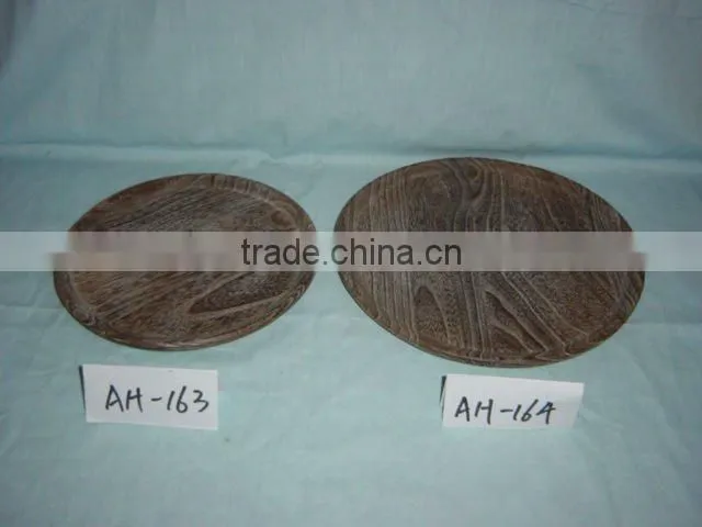 handmade antique round wooden plate wholesale