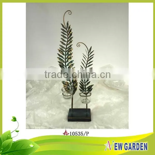 China Factory ODM & OEM Unique olive branch shape standing metal candle holder