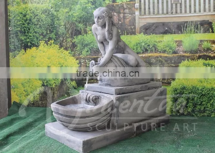 Western style garden decoration stone product marble women fountain statue