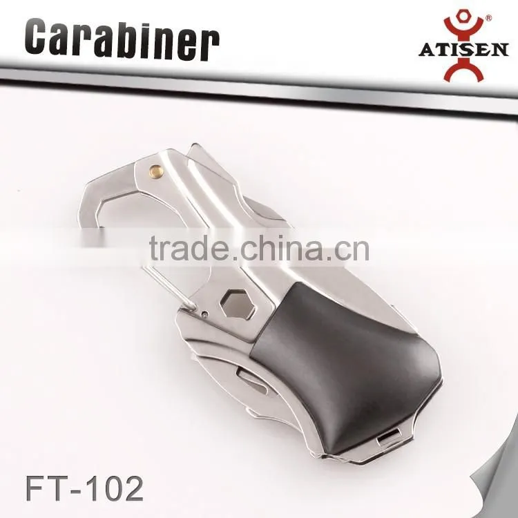 2Cr13 Stainless Steel Carabiner Outdoor Survival Camping Keychain Multi Tools
