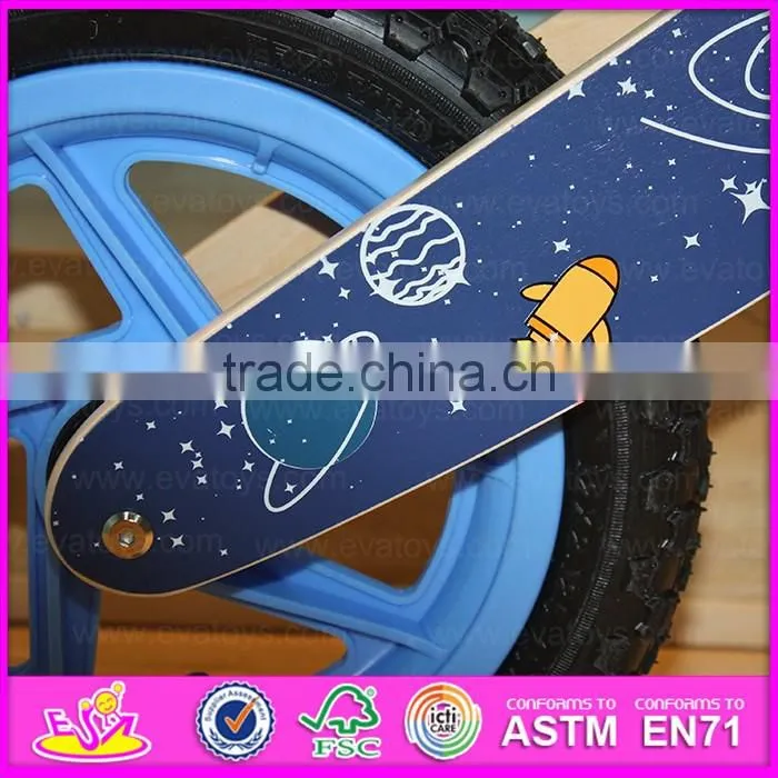 2016 new brand design kid wooden balance bike,popular wooden road bike,top fashion children wooden walking bike W16C112