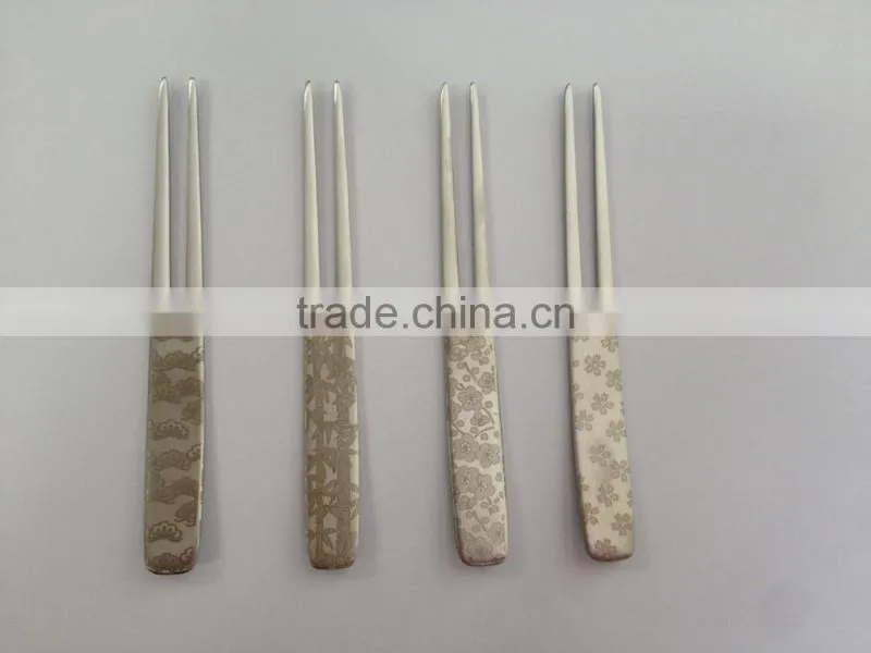 SUS304 Stainless Steel Kanzashi Pick Fork Japanese Dessert Fork Flat Design