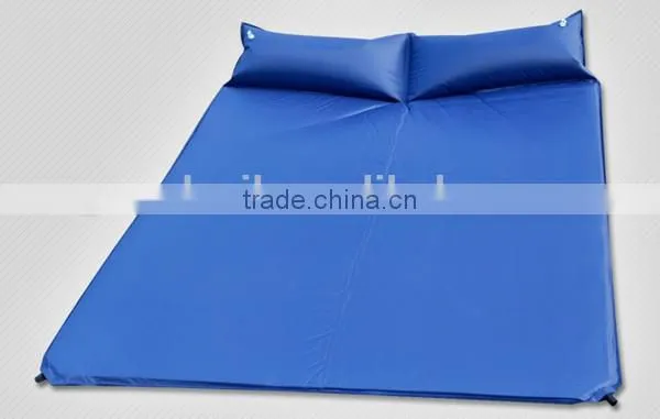 Double person polyster high density memory self inflatable camping mattress