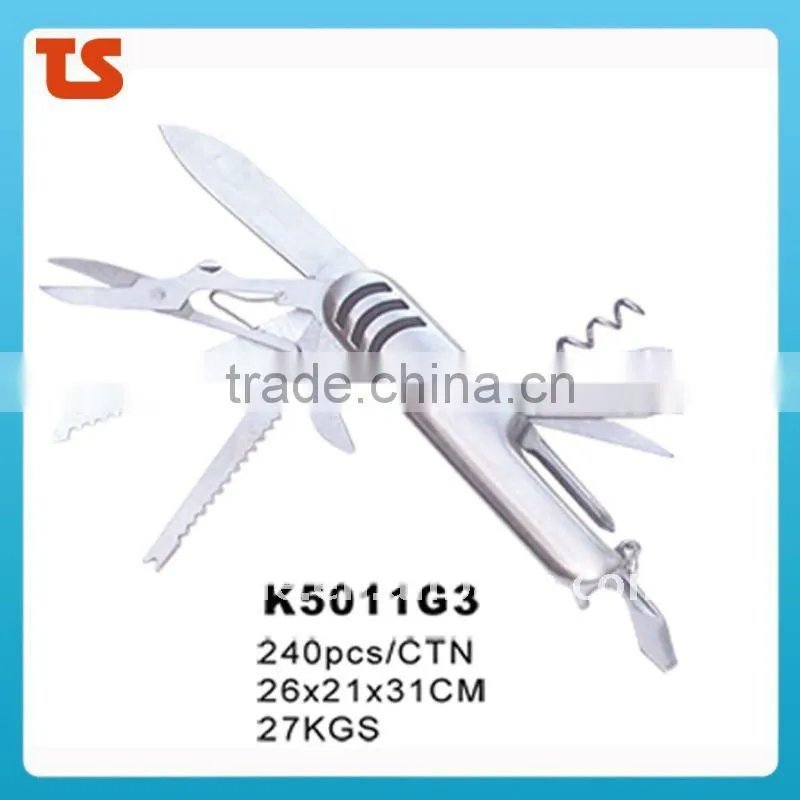 2014 new "STOCK" New design multi knife pocket knife multi function LED knife K5011G2