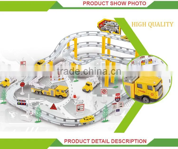 High quality building blocks rail toys plastic electric slot car track