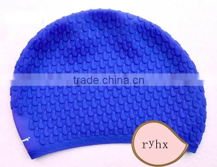 Bubble swim cap rubber swim cap bright color silicone swimming cap