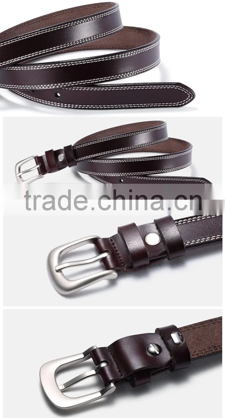 HAUTTON Brand Fashion Casual Ladies Alloy Pin Buckle Waist Belts Hot Sale Woman Genuine Split Cow Leather Belt