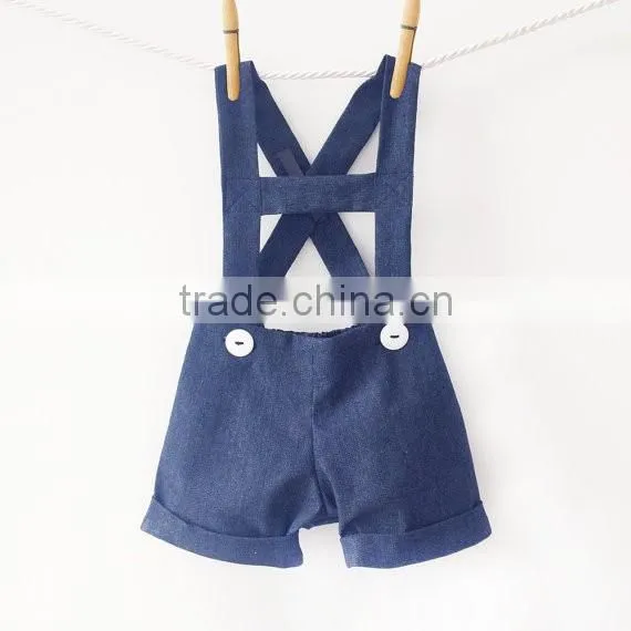 Fashion Little Baby Boy Clothes Set With Navy Shortall