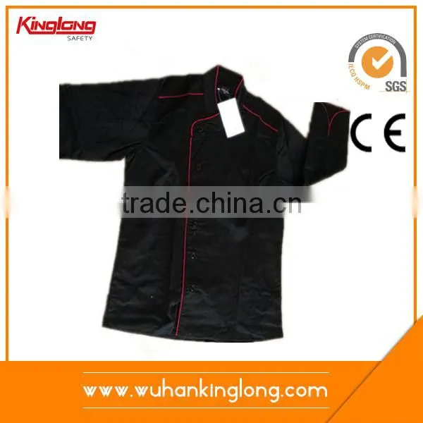TC Plastic Buttons Knots Black Chef Coat