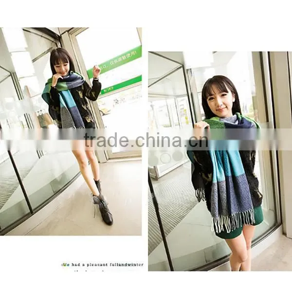 1pc Different color choice super long colorful winter warm knitting stitching scarf,shawl