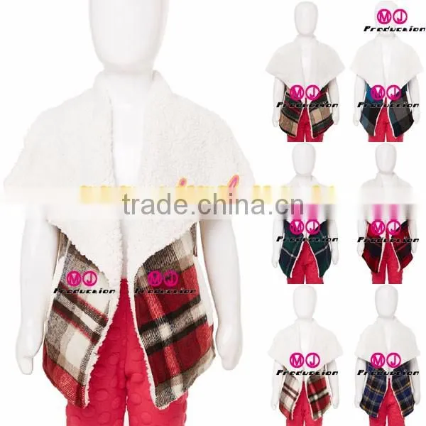 FACTORY wholesale plaid shearling down vest