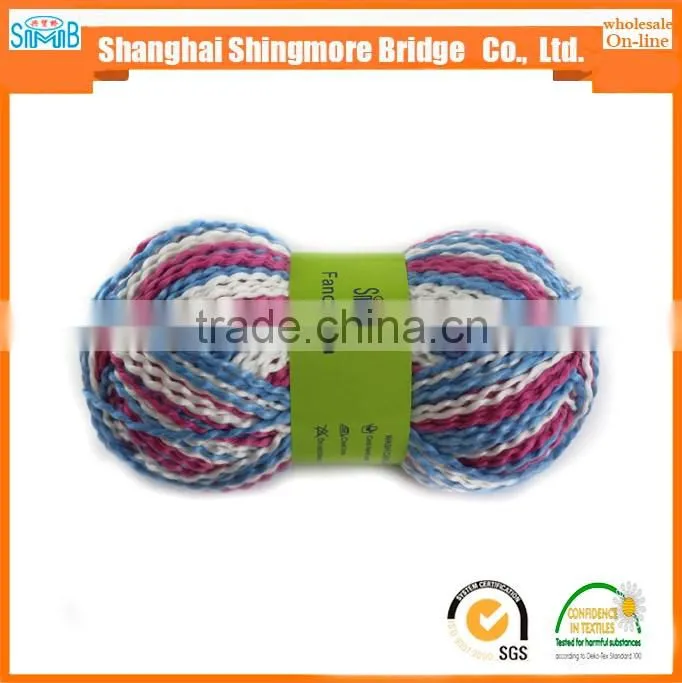 China fancy hand knitting yarn factory direct wholesale 100%acrylic fancy wave tt yarn with oeko tex quality
