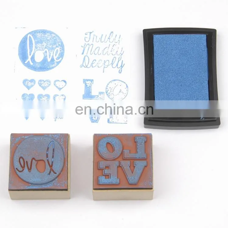 Box Package DIY Creative Rubber Wooden Handle Love Stamp Set of 4