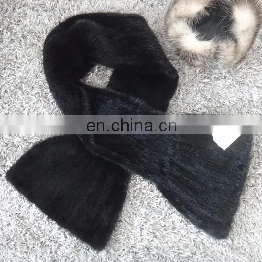knitted mink fur tube cape for women