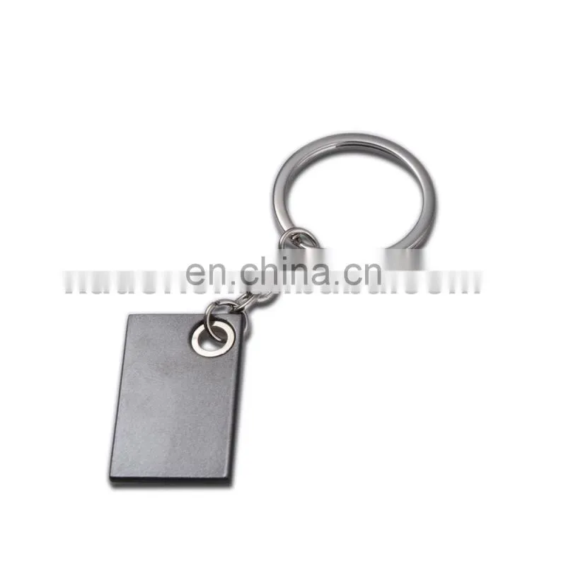 Custom LOGO cheap metal black keyring gun color sheet name sublimation blank keychain