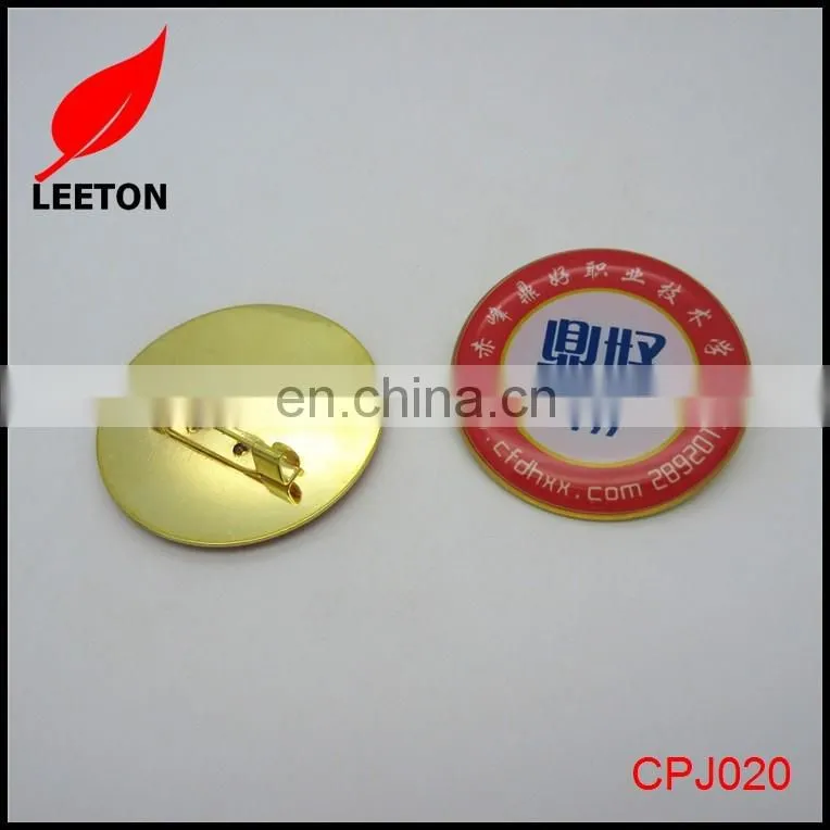 Cheap round name tag with pin