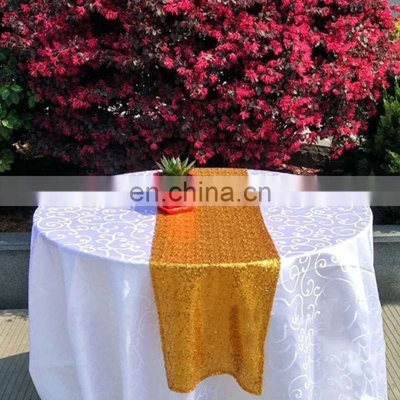 Sequin Glitter Table Runner Cloth For Wedding Home Decor Gold Silver Champagne Color