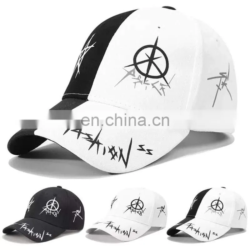 Diznew OEM Wholesale Fashion Cotton Mix Black And White Twill New York Hat Baseball Hat 6 Panel Hat