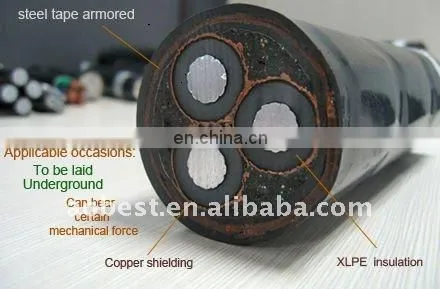 Best Price 3core 50mm2 11KV XLPE Steel Armored power Cable for Vietnam market
