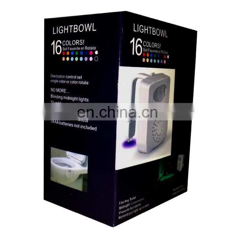 Motion Activated 16-Color Changing Battery Operated Waterproof UV sterilization led toilet night light motion sensor