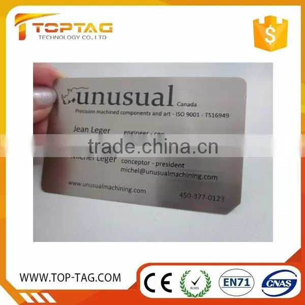 Promotional Black Stainless Steel Metal Business Card For VIP