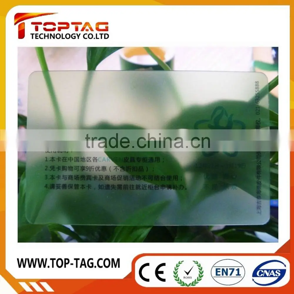 Print transparent pvc card thin pvc card