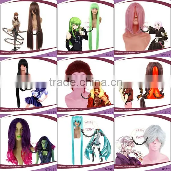 Factory supply white short male cute cosplay wig