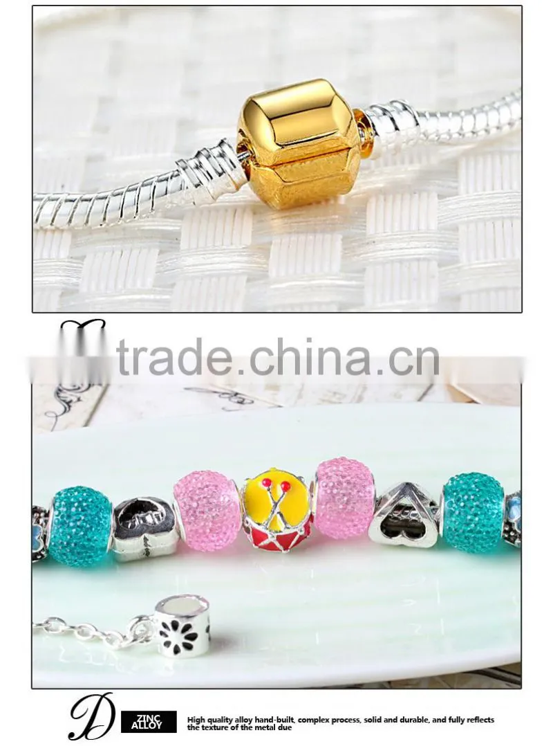 TG10 European Beaded bracelet with charm for summer jewelry