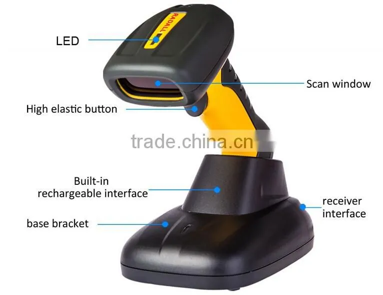 RD-6870W android 1D wireless laser barcode scanner with Memory