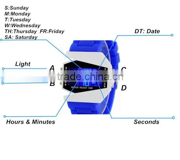 2015 hot selling digital silicone led watches men watch