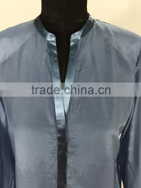 The latest fashion thin silk Long-sleeve lady blouse design