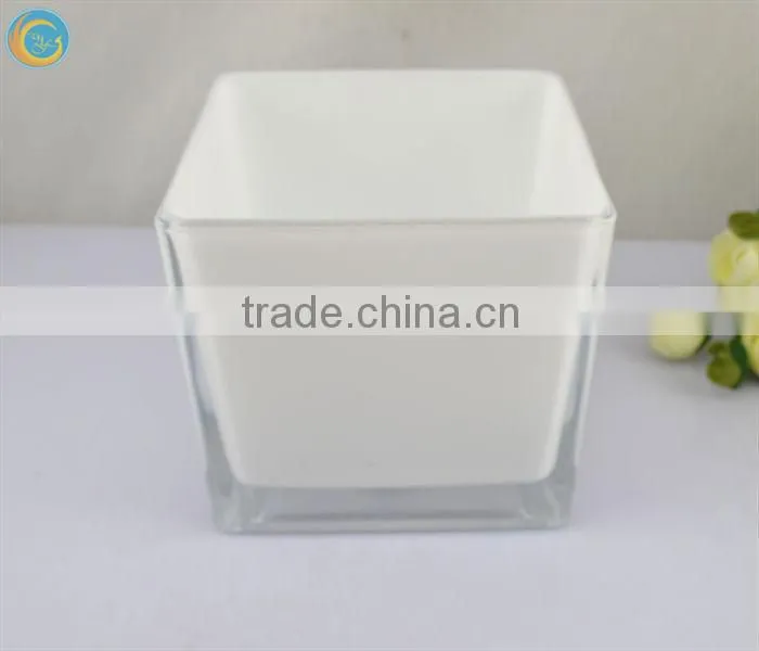 black lacquer cube glass vase