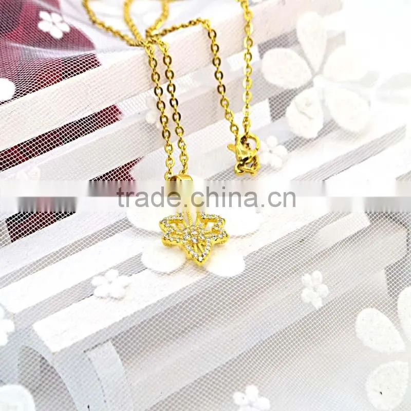 importing jewelry from china stainless steel jewelry flower necklace gold