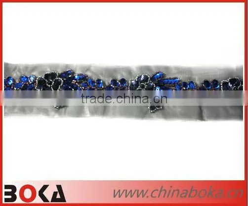 Korean rhinestones bridal lace trim for garment