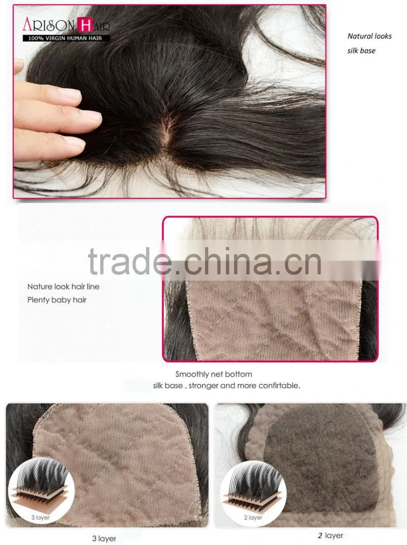 2014 Qingdao whosale factory price top quality silk top lace frontals