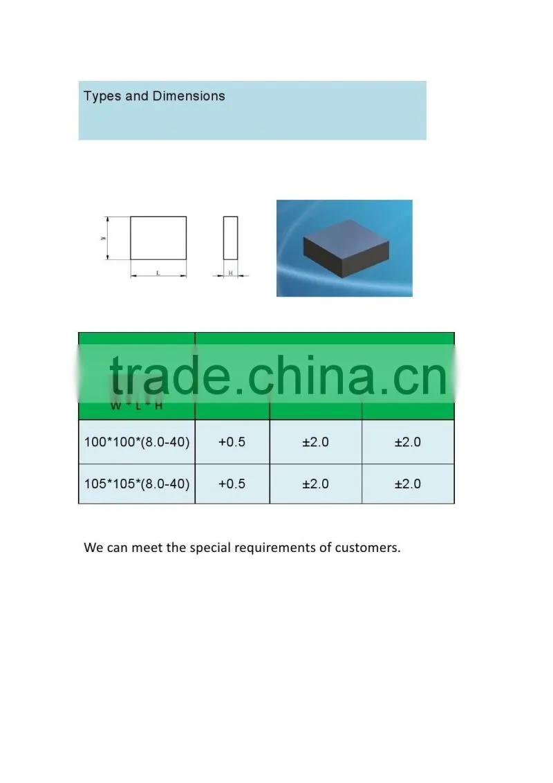 Tungsten Carbide Plate Blank