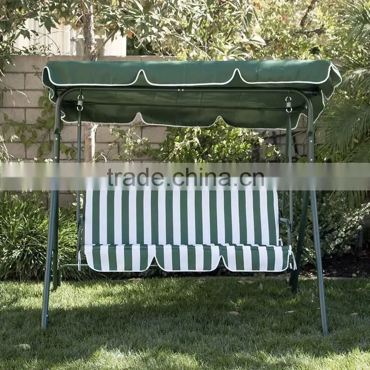 Leisure 3 Person Swing Canopy Stripe Reclining Outdoor Patio Swing Chair