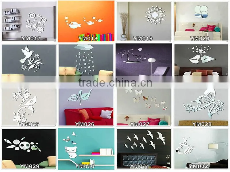 ALFOREVER football adhesive decor wall mirror sticker, acrylic mirror sticker,mirror sticker
