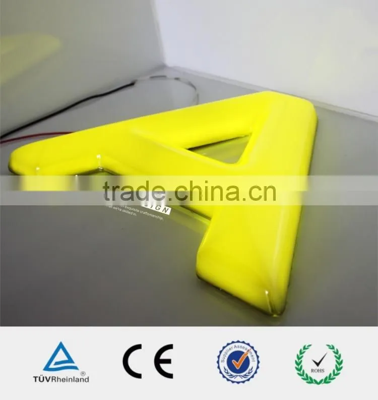 plastic shop decoration blister lighted letter sign
