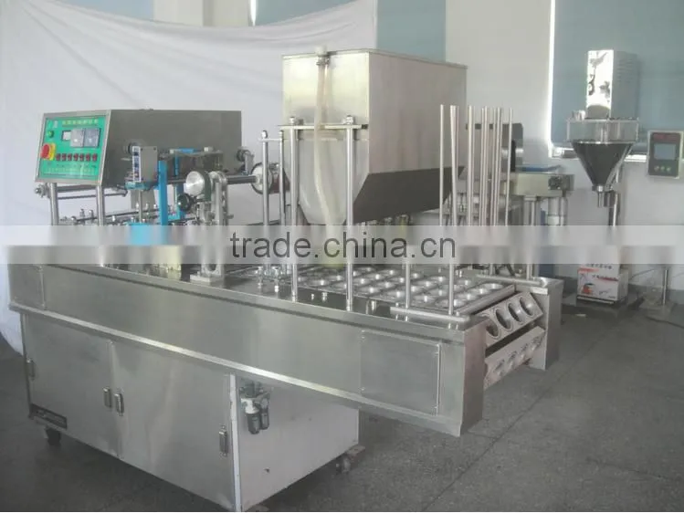 (Skype: hnlily07) 2 Cups Stainless Steel Automatic Filling and Sealing Machine for Pudding Jelly