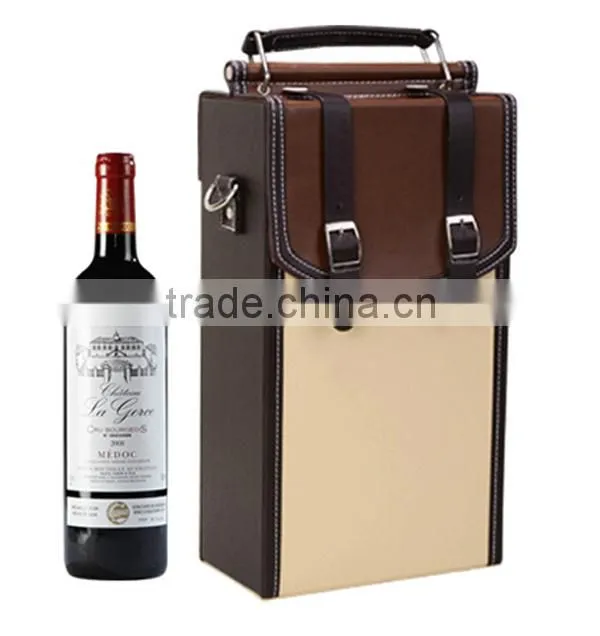 2015 New Design Promotion Pretty leather red wine packing