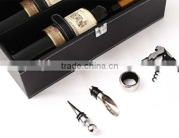 Factory Hot Sell Handmade two bottles wine leather box